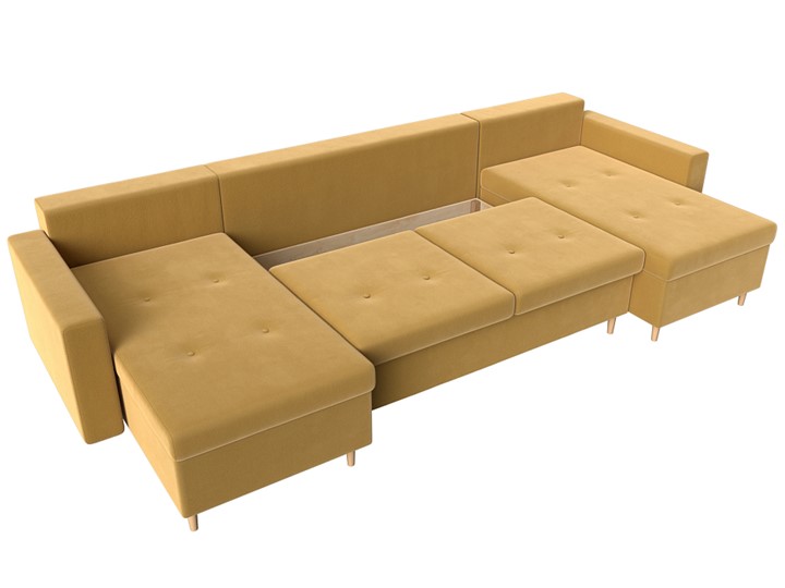 П-образный диван Белфаст, Желтый (Микровельвет) в Миассе - изображение 1