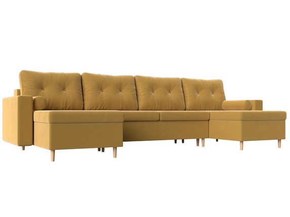 П-образный диван Белфаст, Желтый (Микровельвет) в Миассе - изображение
