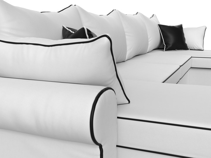 Большой П-образный диван Элис, Белый (экокожа) в Копейске - изображение 5