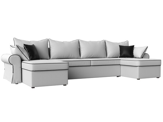 Большой П-образный диван Элис, Белый (экокожа) в Миассе - изображение
