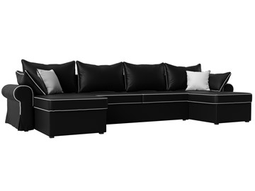 Большой П-образный диван Элис, Черный (экокожа) в Миассе