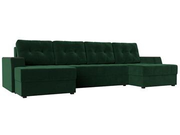 П-образный диван Эмир, Зеленый (Велюр) боннель в Челябинске - предосмотр