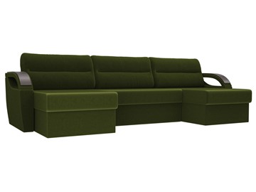П-образный диван Форсайт, Зеленый (микровельвет) в Челябинске