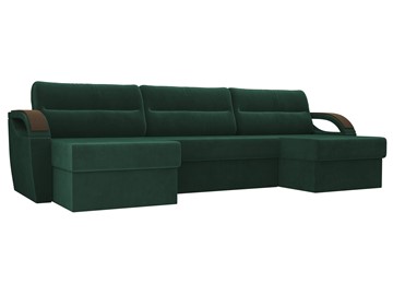 Большой П-образный диван Форсайт, Зеленый (велюр) в Миассе
