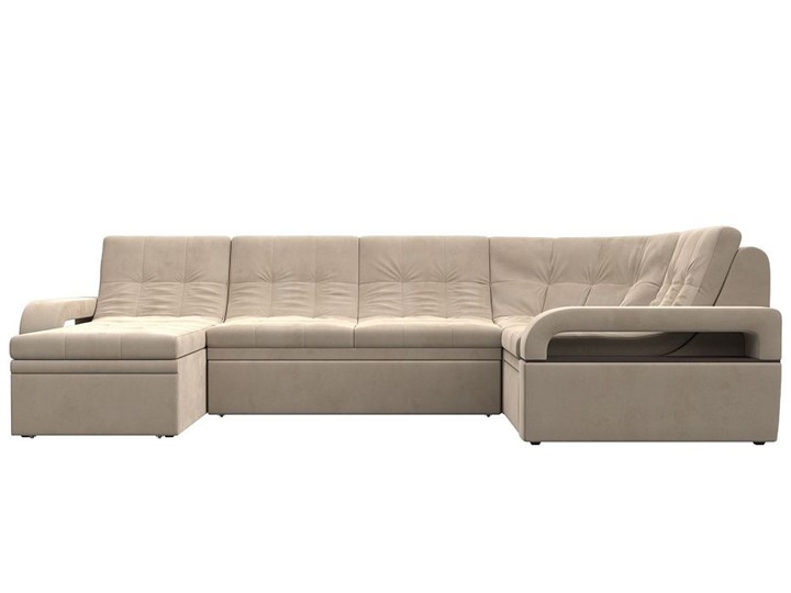П-образный диван Лига-035, Бежевый (велюр) в Миассе - изображение 3