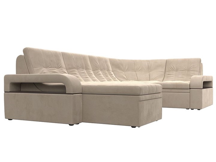 П-образный диван Лига-035, Бежевый (велюр) в Миассе - изображение 6