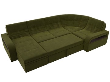 П-образный диван Лига-035, Зеленый (Микровельвет) в Миассе - предосмотр 1