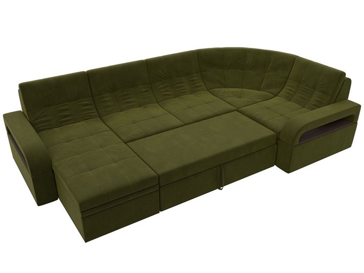 П-образный диван Лига-035, Зеленый (Микровельвет) в Миассе - изображение 1