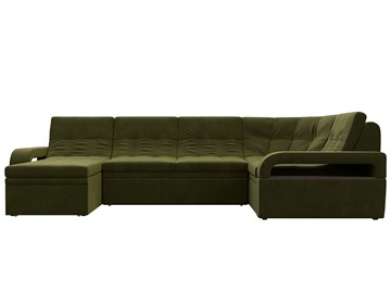 П-образный диван Лига-035, Зеленый (Микровельвет) в Миассе - предосмотр 3
