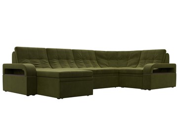 П-образный диван Лига-035, Зеленый (Микровельвет) в Миассе - предосмотр