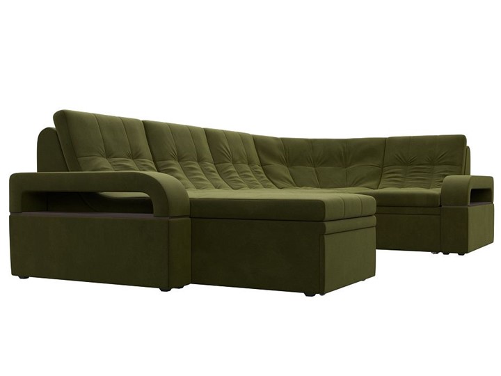 П-образный диван Лига-035, Зеленый (Микровельвет) в Миассе - изображение 5