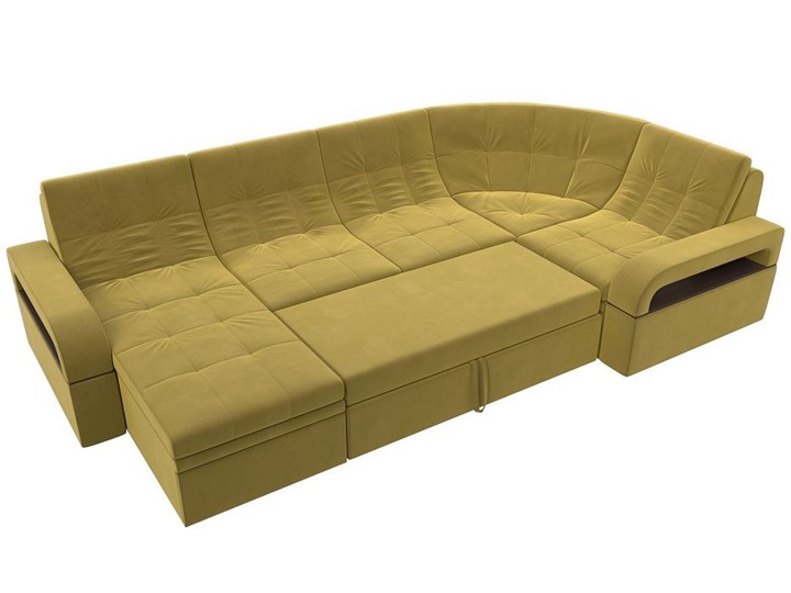 П-образный диван Лига-035, Желтый (Микровельвет) в Копейске - изображение 1