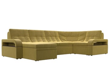 П-образный диван Лига-035, Желтый (Микровельвет) в Миассе