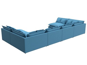 Большой П-образный диван Лига-040, Амур голубой (рогожка) в Миассе - предосмотр 5