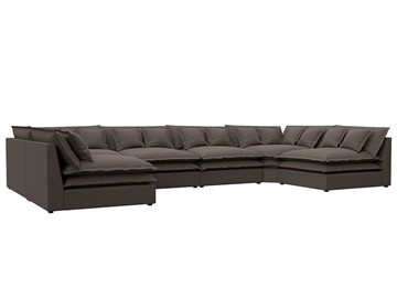 П-образный диван Лига-040, Амур коричневый (рогожка) в Магнитогорске