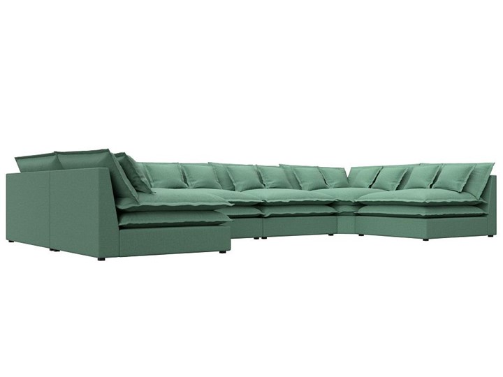 П-образный диван Лига-040, Амур зеленый (рогожка) в Копейске - изображение 2