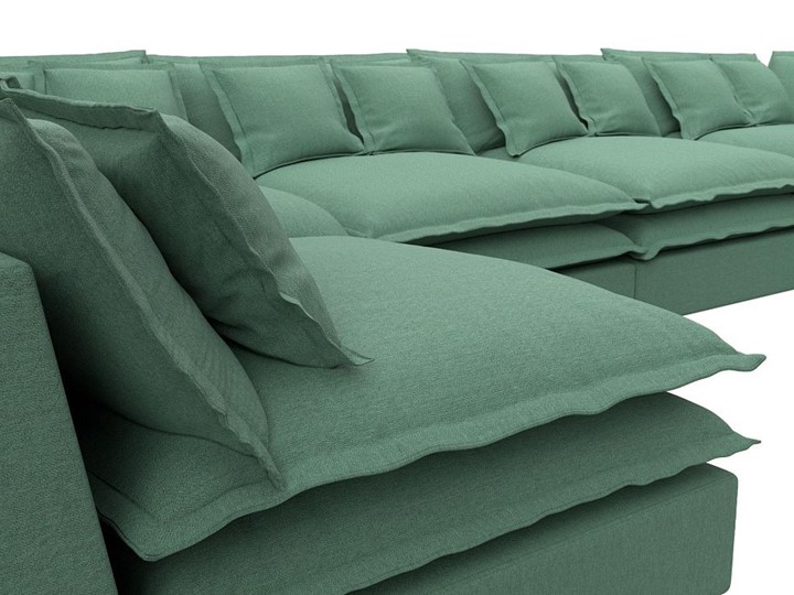 П-образный диван Лига-040, Амур зеленый (рогожка) в Копейске - изображение 3