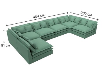 П-образный диван Лига-040, Амур зеленый (рогожка) в Челябинске - предосмотр 6