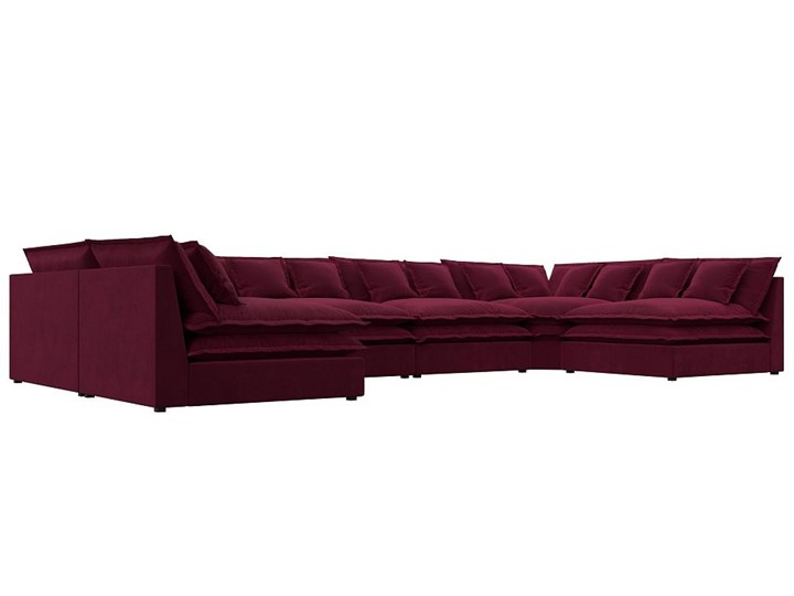 Большой П-образный диван Лига-040, Бордовый (микровельвет) в Миассе - изображение 2