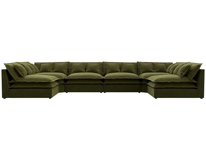 П-образный диван Лига-040, Зеленый (микровельвет) в Копейске - изображение 1