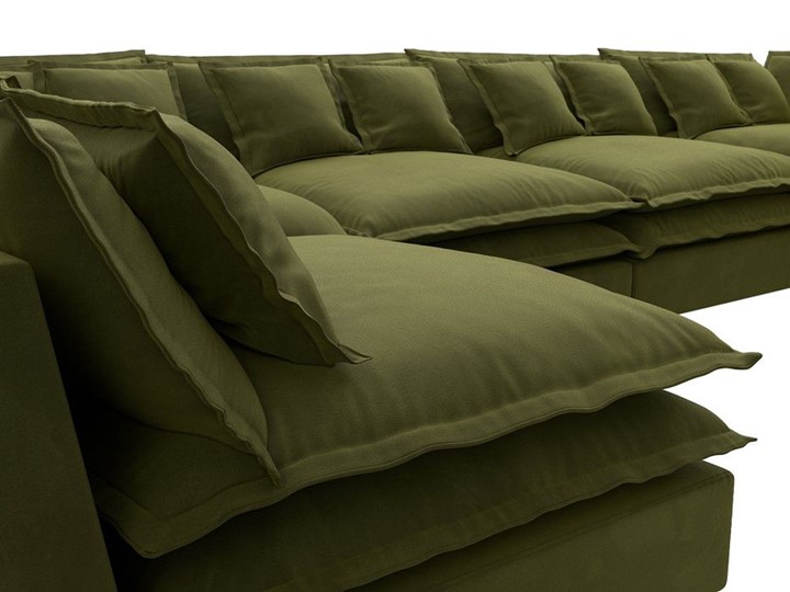 П-образный диван Лига-040, Зеленый (микровельвет) в Копейске - изображение 3