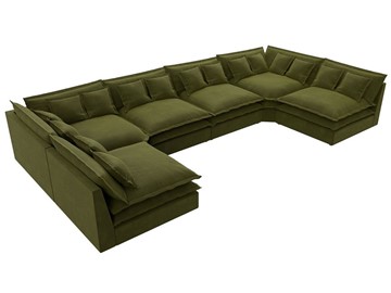 П-образный диван Лига-040, Зеленый (микровельвет) в Копейске - предосмотр 4