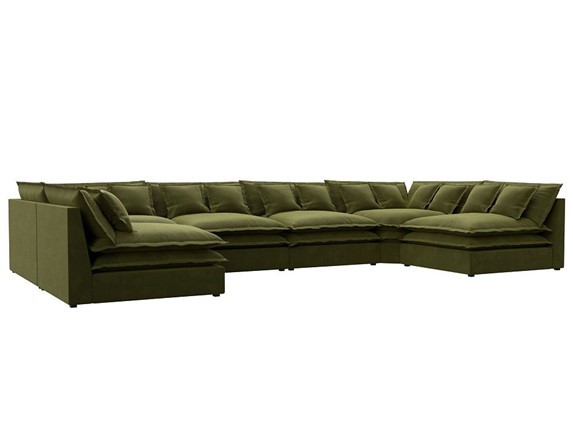 П-образный диван Лига-040, Зеленый (микровельвет) в Копейске - изображение