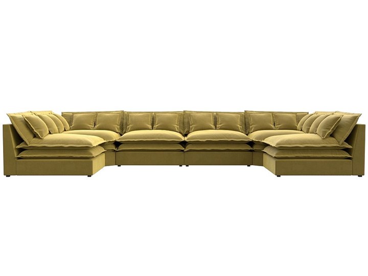 Большой П-образный диван Лига-040, Желтый (микровельвет) в Копейске - изображение 1