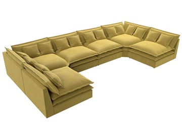 Большой П-образный диван Лига-040, Желтый (микровельвет) в Копейске - предосмотр 4