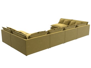 Большой П-образный диван Лига-040, Желтый (микровельвет) в Копейске - предосмотр 5