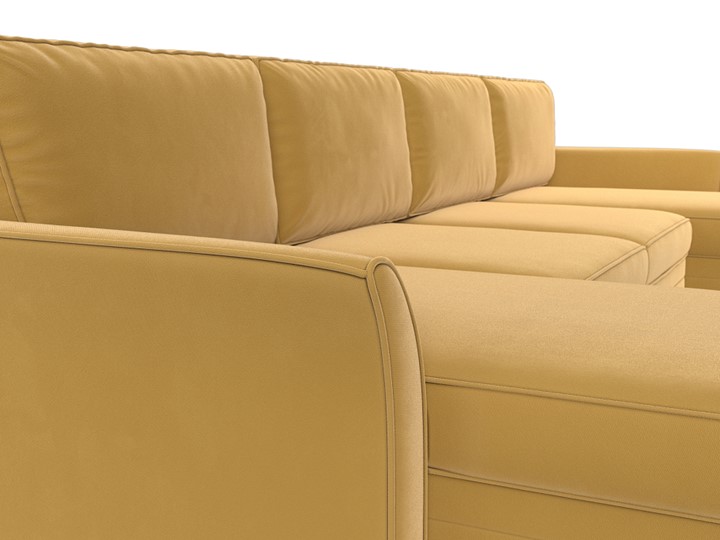 Большой П-образный диван София, Желтый (Микровельвет) в Челябинске - изображение 3