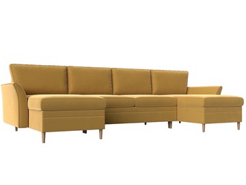 Большой П-образный диван София, Желтый (Микровельвет) в Миассе