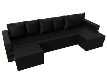 Большой П-образный диван Венеция боннель, Черный (Экокожа) в Копейске - предосмотр 5
