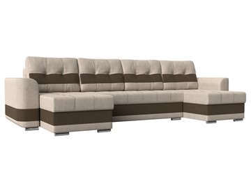 П-образный диван Честер, Бежевый/коричневый (рогожка) в Миассе