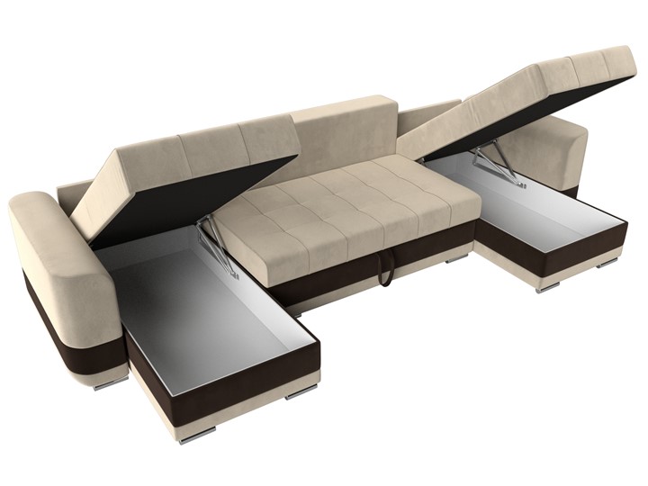 П-образный диван Честер, Бежевый/коричневый (вельвет) в Челябинске - изображение 5
