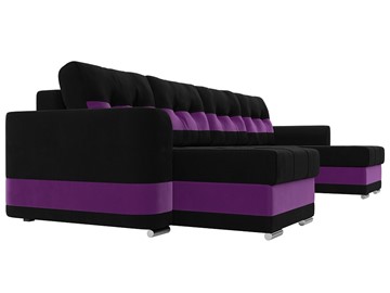 П-образный диван Честер, Черный/фиолетовый (вельвет) в Челябинске - предосмотр 2