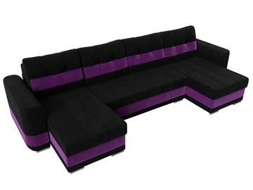 П-образный диван Честер, Черный/фиолетовый (вельвет) в Челябинске - предосмотр 4