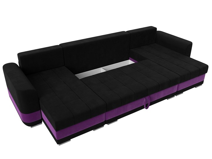 П-образный диван Честер, Черный/фиолетовый (вельвет) в Челябинске - изображение 6