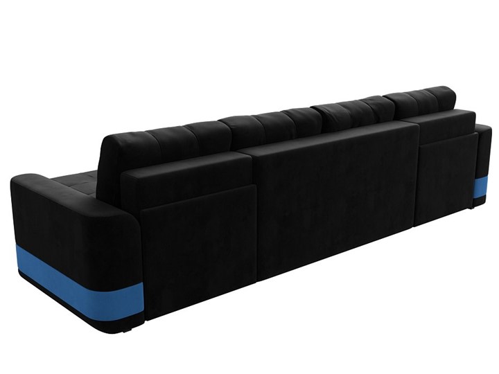 П-образный диван Честер, Черный/голубой (велюр) в Челябинске - изображение 8