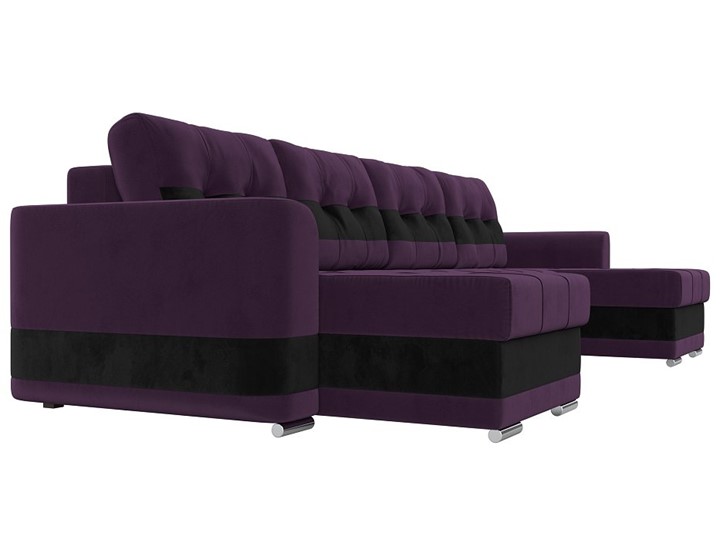 П-образный диван Честер, Фиолетовый/черный (велюр) в Челябинске - изображение 2