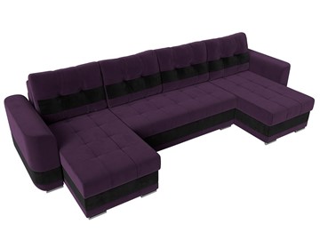 П-образный диван Честер, Фиолетовый/черный (велюр) в Челябинске - предосмотр 4