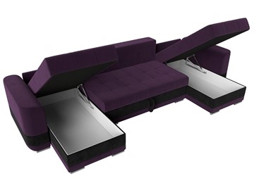П-образный диван Честер, Фиолетовый/черный (велюр) в Челябинске - предосмотр 5