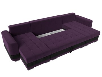 П-образный диван Честер, Фиолетовый/черный (велюр) в Челябинске - предосмотр 6
