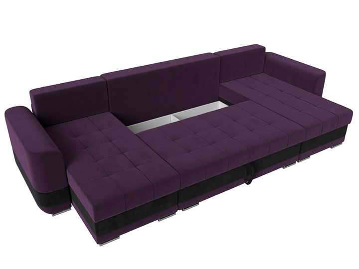 П-образный диван Честер, Фиолетовый/черный (велюр) в Челябинске - изображение 6