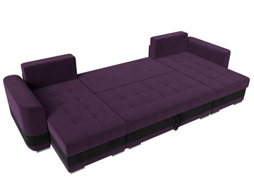 П-образный диван Честер, Фиолетовый/черный (велюр) в Челябинске - предосмотр 7