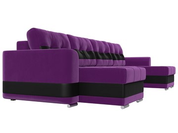 П-образный диван Честер, Фиолетовый/черный (вельвет/экокожа) в Челябинске - предосмотр 2