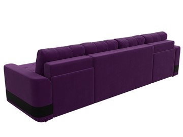 П-образный диван Честер, Фиолетовый/черный (вельвет/экокожа) в Челябинске - предосмотр 8