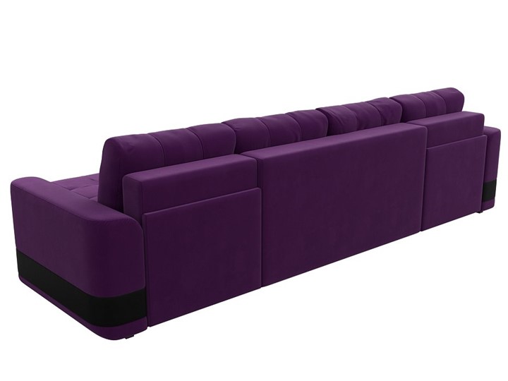 П-образный диван Честер, Фиолетовый/черный (вельвет/экокожа) в Челябинске - изображение 8