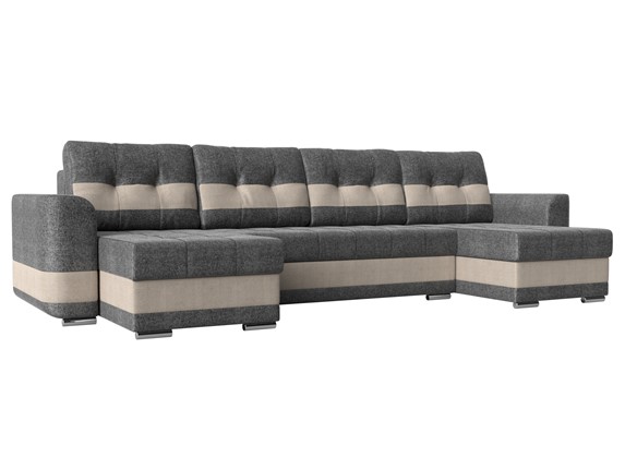П-образный диван Честер, Серый/бежевый (рогожка) в Миассе - изображение