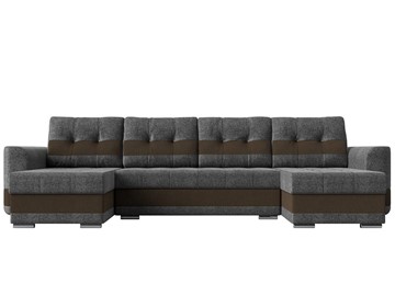 П-образный диван Честер, Серый/коричневый (рогожка) в Челябинске - предосмотр 1